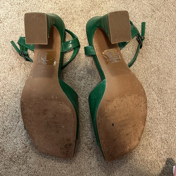 Maurices Emerald Green Croc-Embossed Sandals - Picture 3 of 5